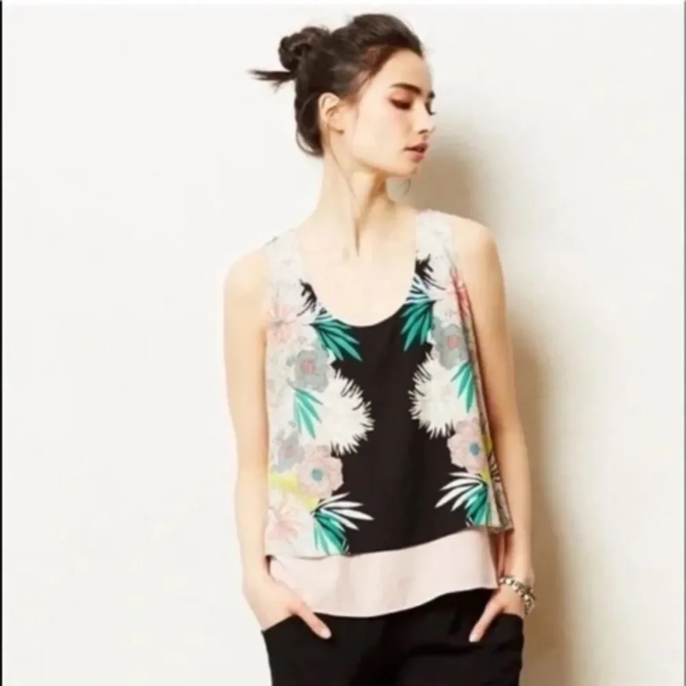 Anthropologie Top Corey Lynn Calter Anana Tank Layered Slit Back Size Small